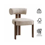 Luxurious Dining Upgrade 💎 Ophelia Chair in Ecru and Taupe Boucle